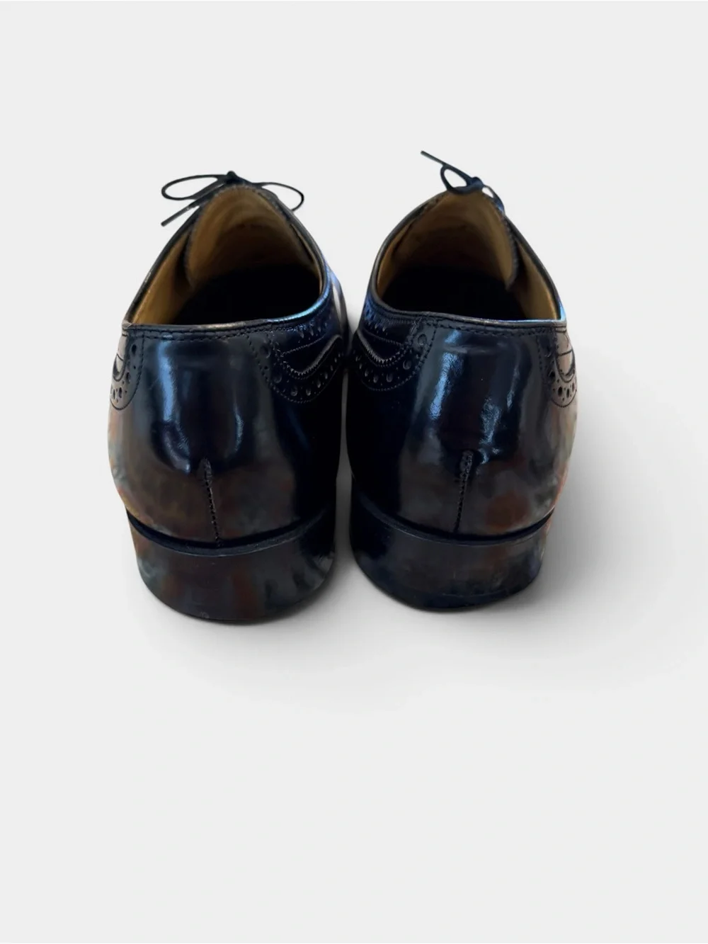 Johnston & Murphy Men’s 9.5 C Black Leather Wingtip Oxford Dress Shoes Brogue